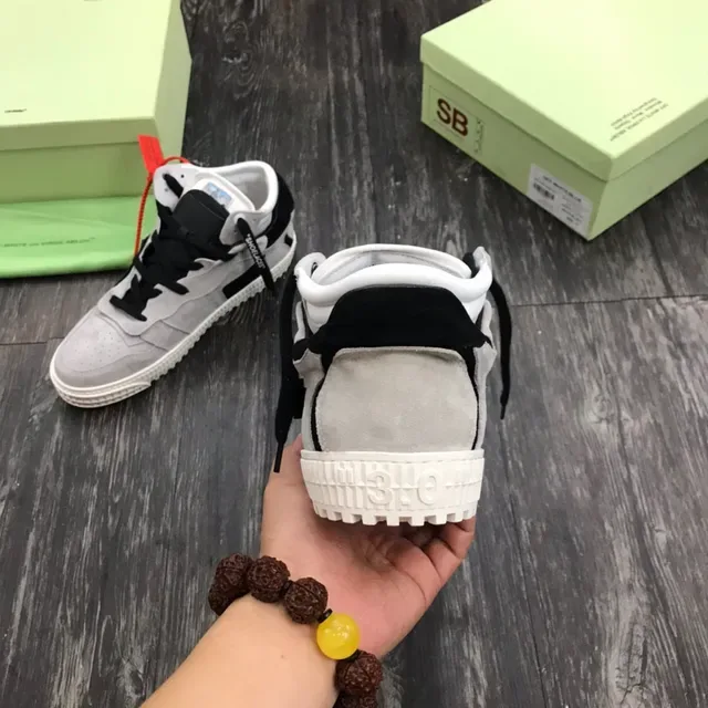 Off-White ধূসর কালো উচ্চ টপ ইন্ডাস্ট্রিয়াল ডিজাইন লাইফস্টাইল স্নিকার্স 3