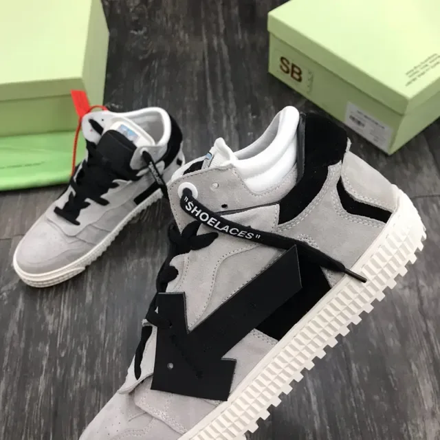 Off-White ধূসর কালো উচ্চ টপ ইন্ডাস্ট্রিয়াল ডিজাইন লাইফস্টাইল স্নিকার্স 5