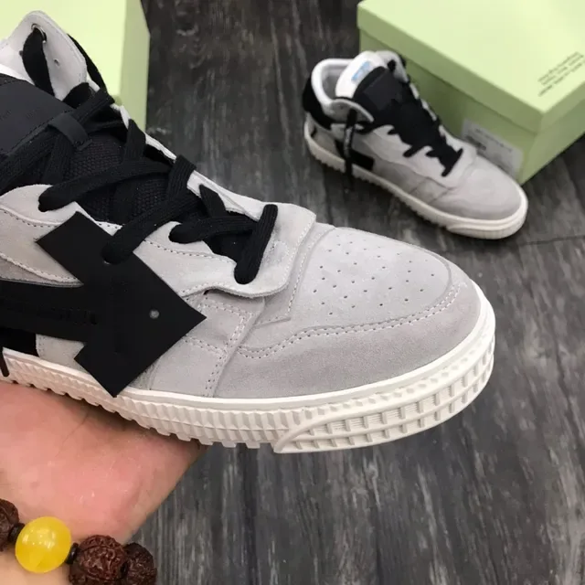 Off-White ধূসর কালো উচ্চ টপ ইন্ডাস্ট্রিয়াল ডিজাইন লাইফস্টাইল স্নিকার্স 6