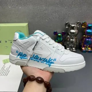 Off-White Industrial Low Top For Walking White and Cyan Lifestyle Sneakers