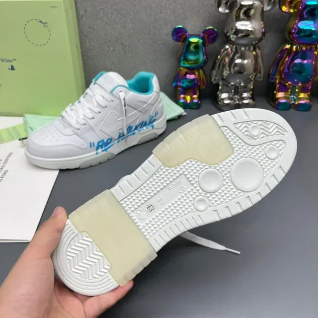 Off-White Industrial Low Top Branco e Ciano para Caminhar Lifestyle Sneakers 2