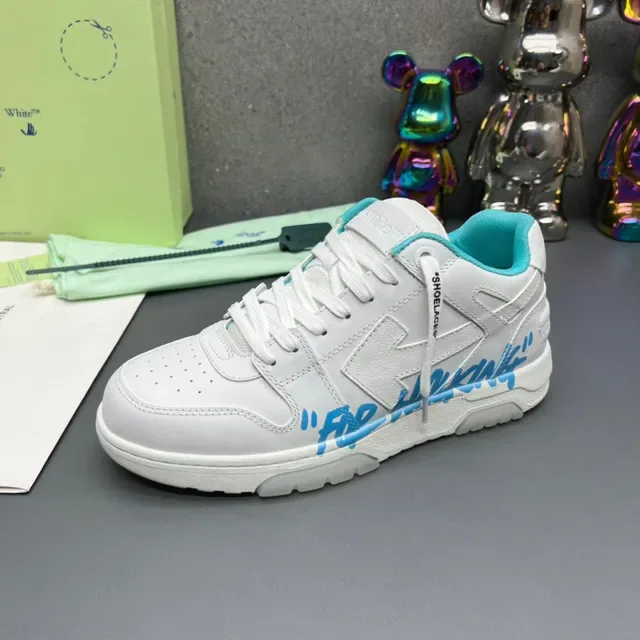 Off-White Industrial Low Top Branco e Ciano para Caminhar Lifestyle Sneakers 4