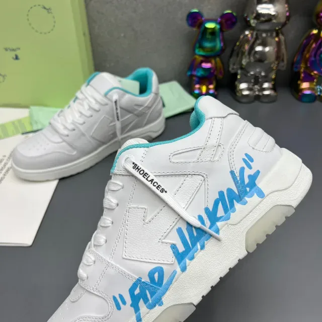 Off-White Industrial Low Top Branco e Ciano para Caminhar Lifestyle Sneakers 5