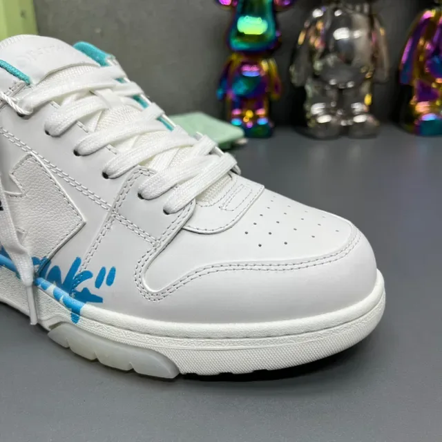 Off-White Industrial Low Top Branco e Ciano para Caminhar Lifestyle Sneakers 6