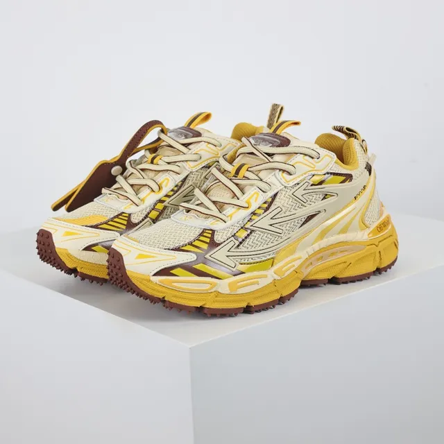 Off-White Runner Yellow Cream Brown Chunky Sneakers 2