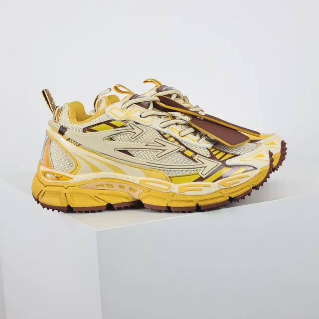 Off-White Runner Yellow Cream Brown Chunky Sneakers 3