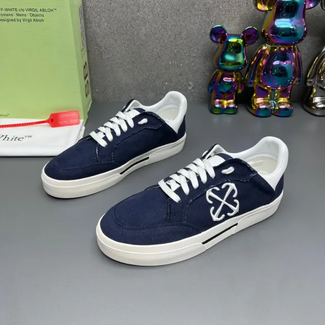 Off-White The Ten Navy Toile Partie Supérieure Brodé Logotype Industrial Cross Lifestyle Sneakers 2