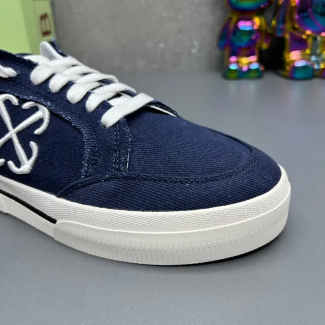 Off-White The Ten Navy Toile Partie Supérieure Brodé Logotype Industrial Cross Lifestyle Sneakers 4