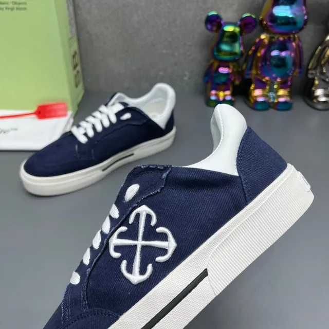 Off-White The Ten Navy Toile Partie Supérieure Brodé Logotype Industrial Cross Lifestyle Sneakers 5