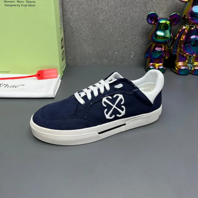 Off-White The Ten Navy Toile Partie Supérieure Brodé Logotype Industrial Cross Lifestyle Sneakers 6