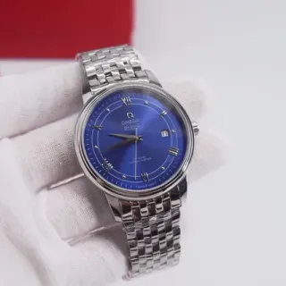 Omega De Ville Blue Sunburst Dial Mechanical Watch