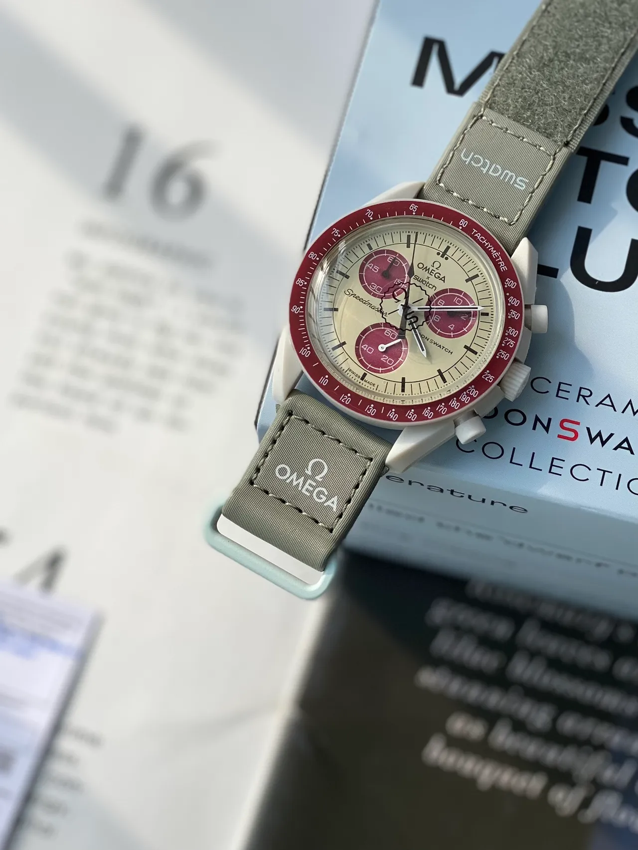 Omega Speedmaster MoonSwatch Mission to Mars Bioceramic Mechanical Watch 6