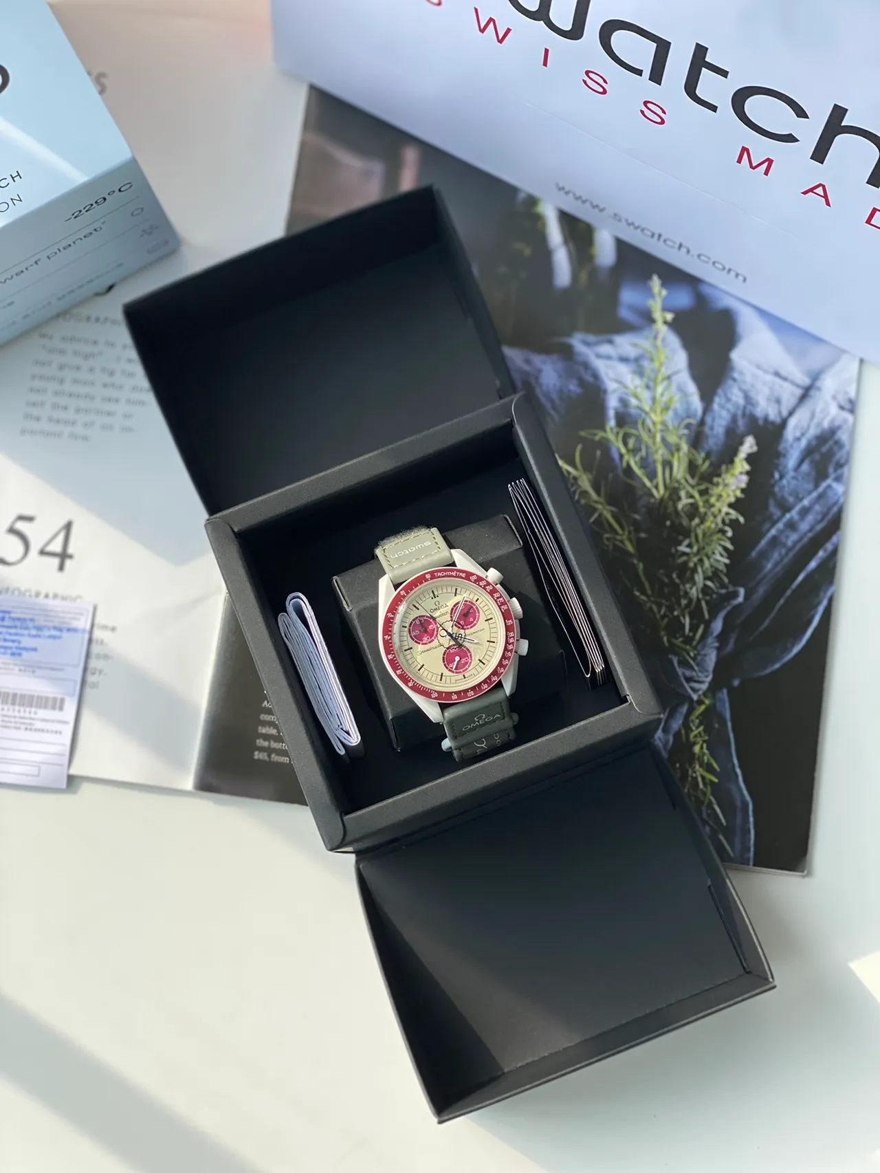 Omega Speedmaster MoonSwatch Mission to Mars Bioceramic Mechanical Watch 9