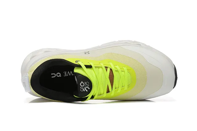 On Beige Yellow Cloudtec Midsole Hexagonal Pod Sole Running Shoes 3