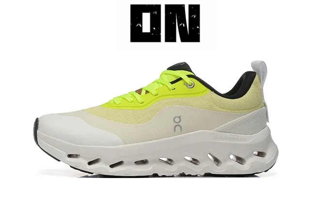 On Beige Yellow Cloudtec Midsole Hexagonal Pod Sole Running Shoes 5