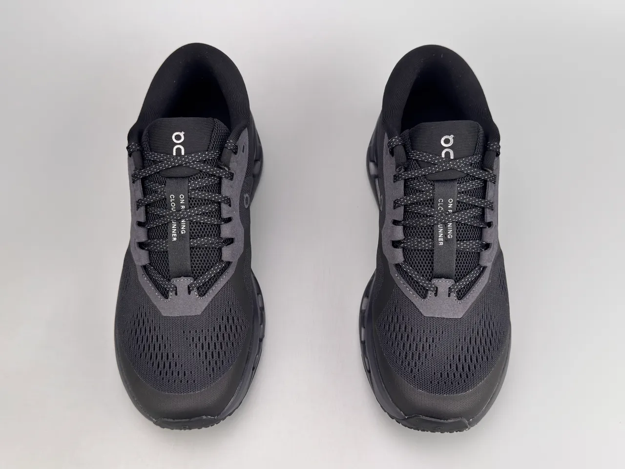 On Black Monochrome Engineered Mesh Upper Running Shoes 5