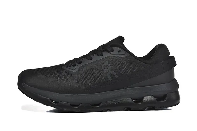 On Cloud Black Monochrome Engineered Mesh Upper Running Shoes 3