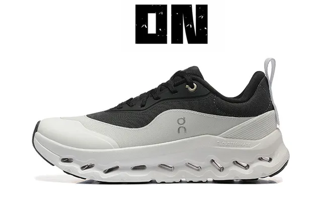 On Cloud Black White Midsole Mesh-and-Synthetic Upper Lifestyle Sneakers 2