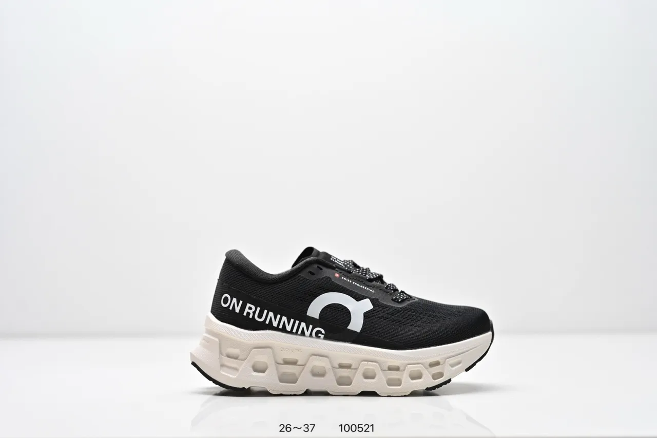 On Cloudmonster Black White Running Shoes 2