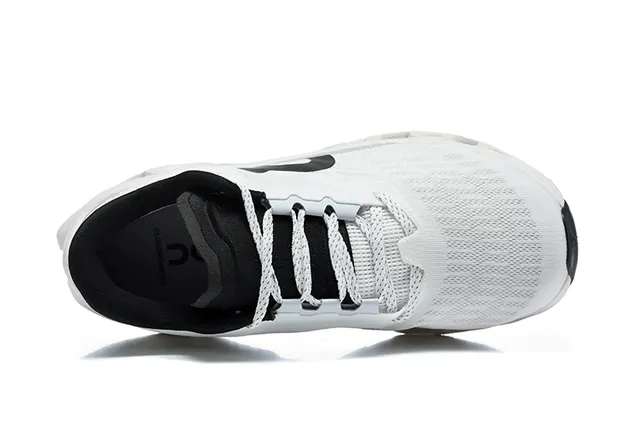 On Cloudmonster Light Gray and Black Running Shoes 3