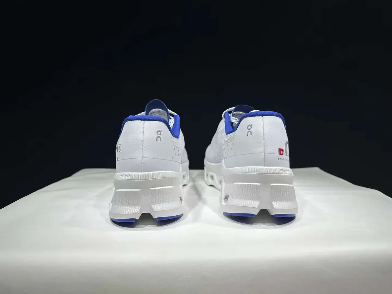 On Cloudmonster White and Blue Running Shoes 7