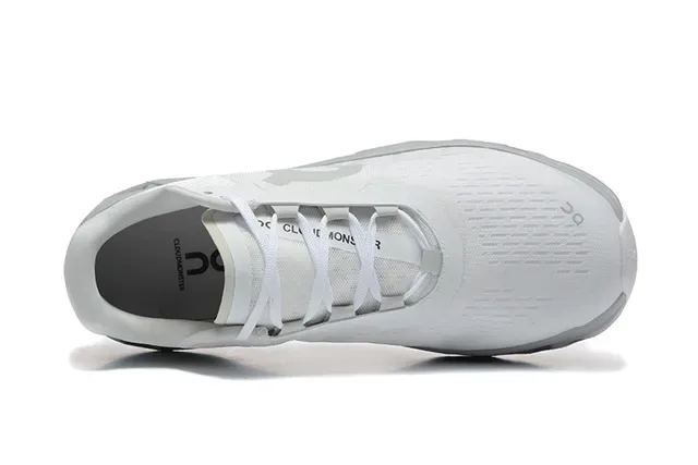 On Cloudmonster White Gray Running Shoes 3