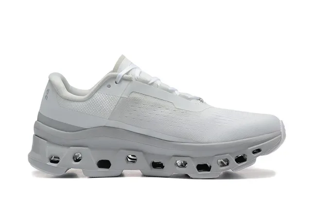 On Cloudmonster White Gray Running Shoes 4