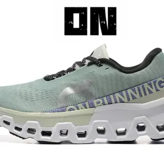 On Verde Púrpura Malla Ingenierizada Superior Hueca Hexagonal CloudTec Pods Zapatillas de correr