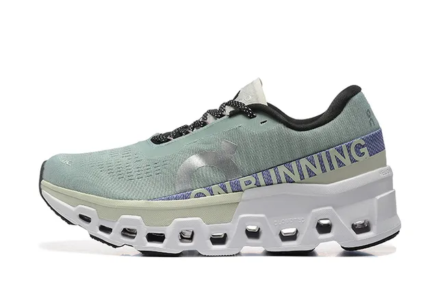 On Verde Púrpura Malla Ingenierizada Superior Hueca Hexagonal CloudTec Pods Zapatillas de correr 5