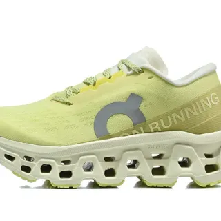 On Amarillo Gris Parte Superior de Tejido Ingeniería Podos de Mediplanta Hexagonal Huecos Zapatos de Running