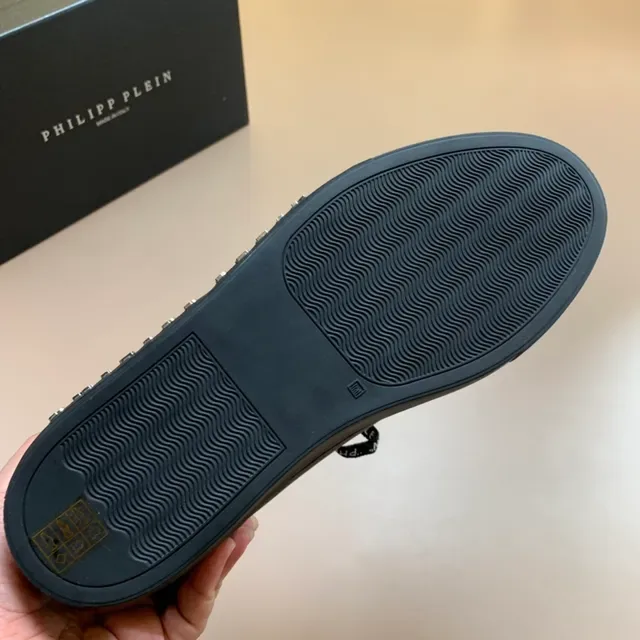 Philipp Plein Noir Or Haut en similicuir Imprimé logo Lacets Chaussures Lifestyle 3