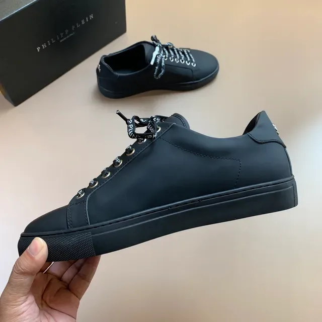 Philipp Plein Noir Or Haut en similicuir Imprimé logo Lacets Chaussures Lifestyle 4