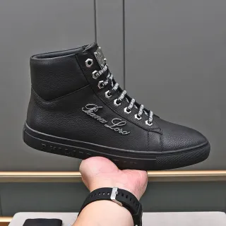 Philipp Plein 黑色银色高帮粒面皮革生活方式运动鞋