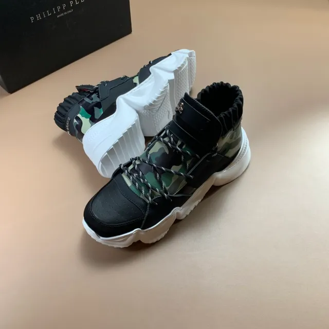 Philipp Plein Camo Panel Ruched Collar Chunky Sneakers 2