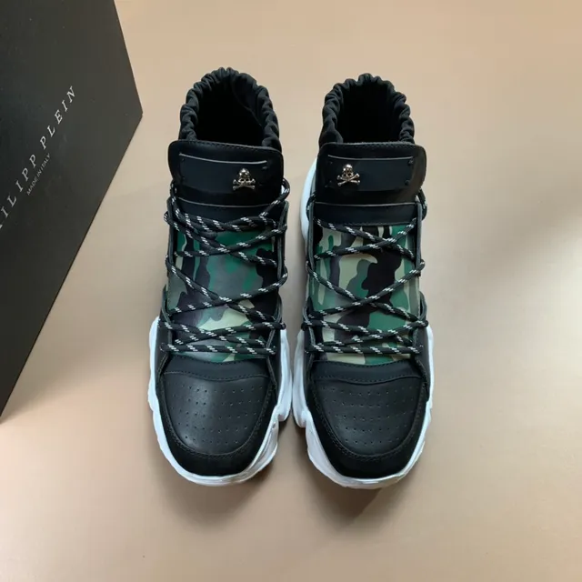 Philipp Plein Camo Panel Ruched Collar Chunky Sneakers 3