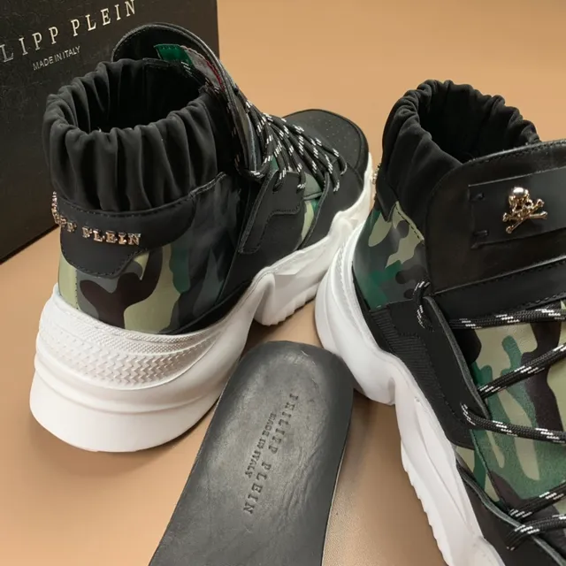 Philipp Plein Camo Panel Ruched Collar Chunky Sneakers 4