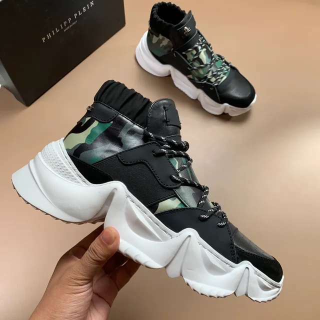 Philipp Plein Camo Panel Ruched Collar Chunky Sneakers 5