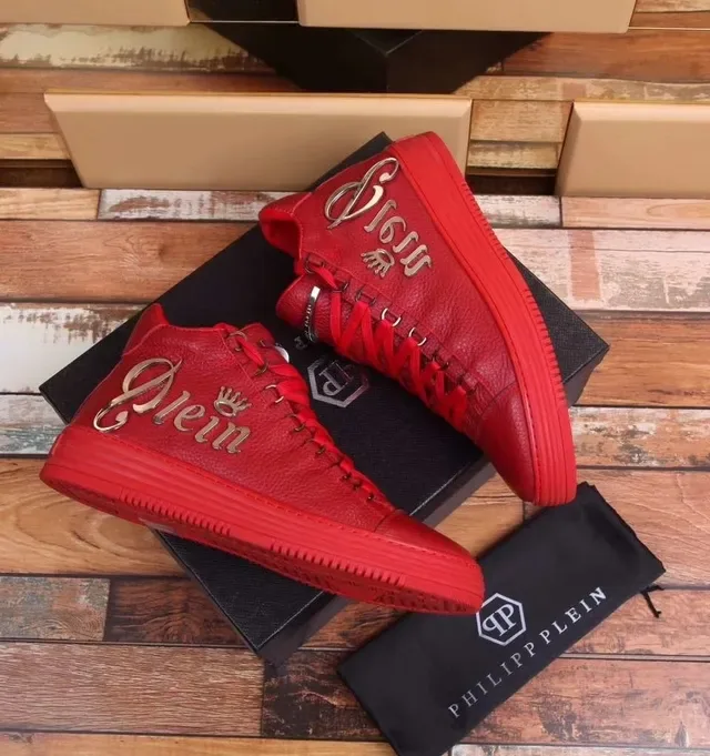Philipp Plein Sneakers Lifestyle Monochrome Rouge Hautes 3