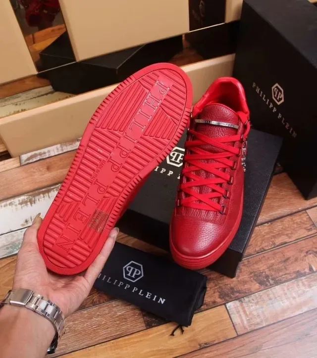 Philipp Plein Sneakers Lifestyle Monochrome Rouge Hautes 4