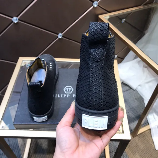 Philipp Plein sneakers à bout haut noires beige cuir estampé serpent sneakers lifestyle 7