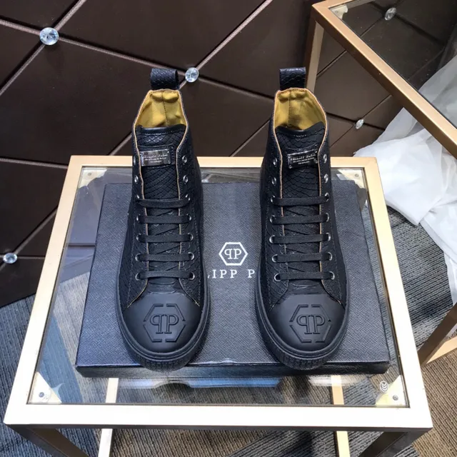 Philipp Plein sneakers à bout haut noires beige cuir estampé serpent sneakers lifestyle 9