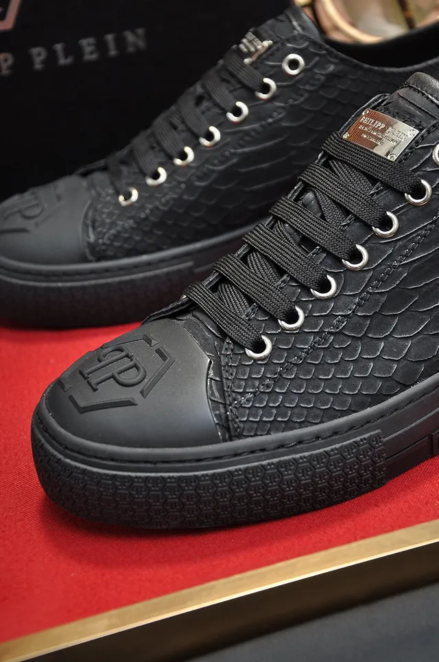 Philipp Plein Megastar sneakers lifestyle noir cuir embossé motif de serpent 3