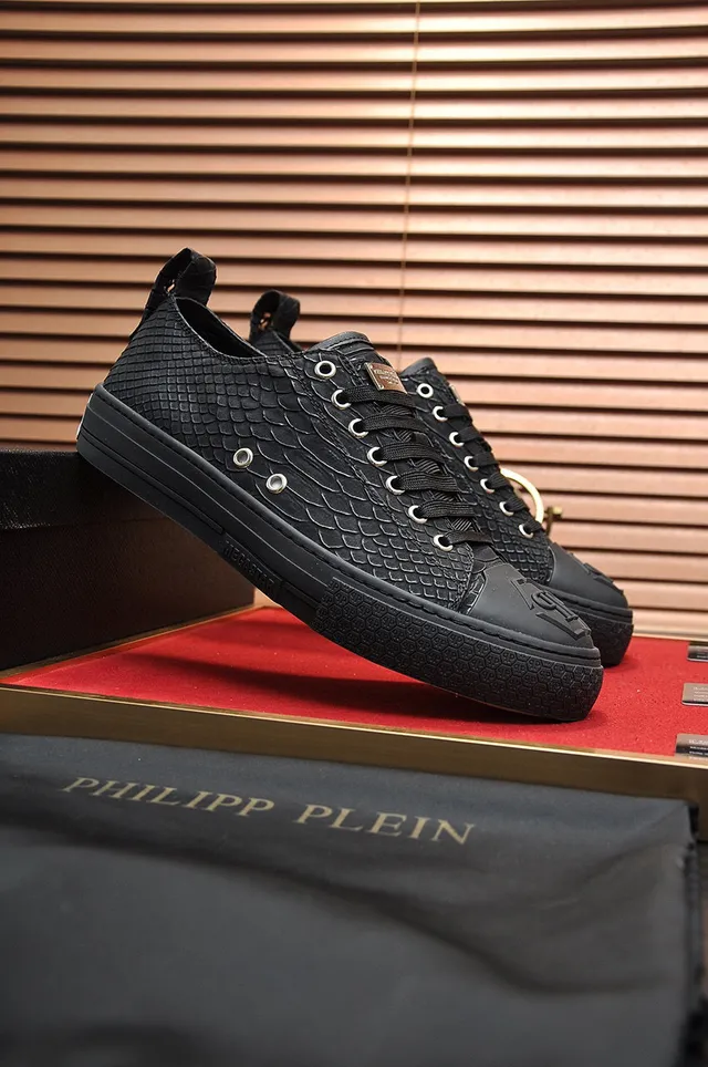 Philipp Plein Megastar sneakers lifestyle noir cuir embossé motif de serpent 8