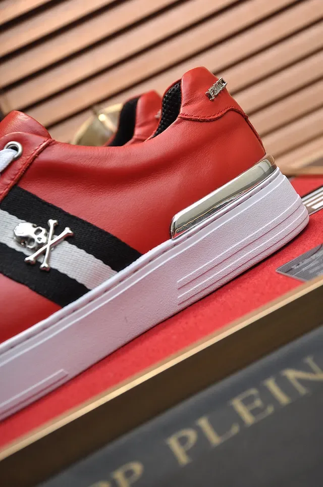 Philipp Plein Semelle en Cuir Rouge Blanc Sneakers Lifestyle 2