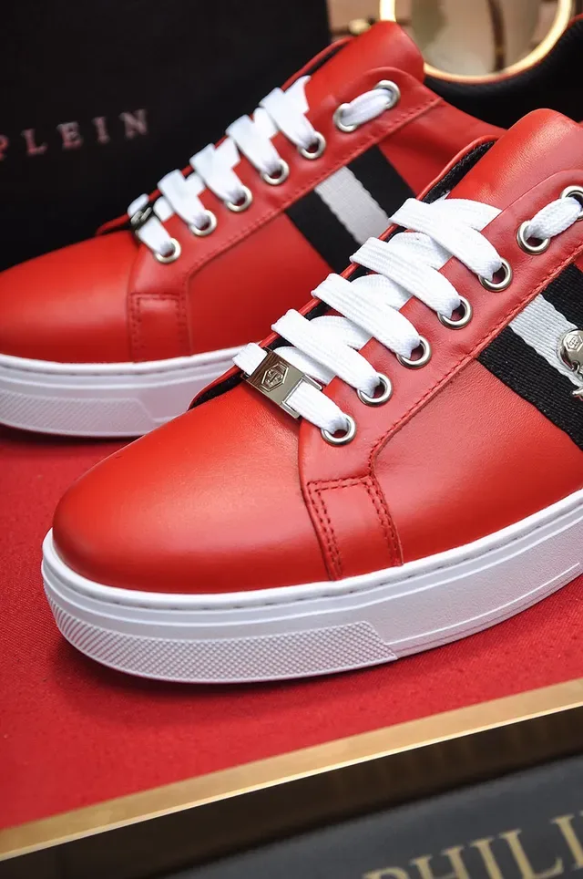 Philipp Plein Semelle en Cuir Rouge Blanc Sneakers Lifestyle 3
