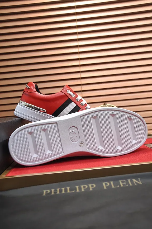Philipp Plein Semelle en Cuir Rouge Blanc Sneakers Lifestyle 4