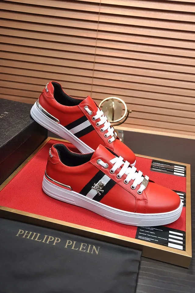 Philipp Plein Semelle en Cuir Rouge Blanc Sneakers Lifestyle 5