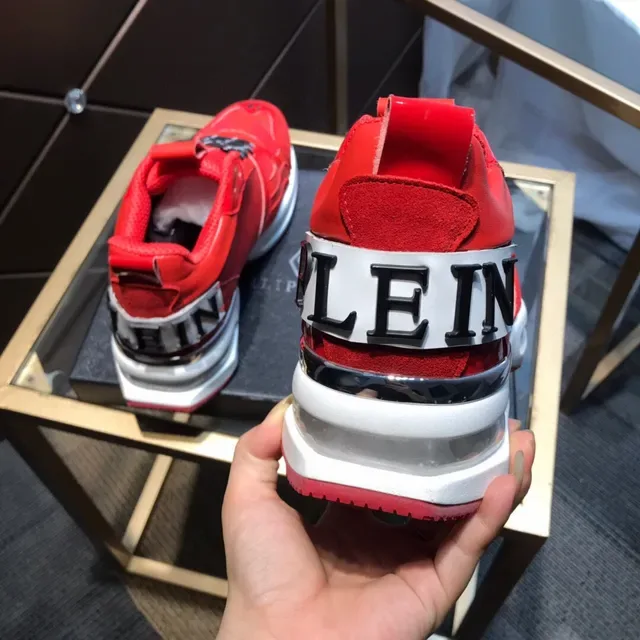 Philipp Plein Sport Vermelho Preto Sola Malha e Recobrimento Sintético Tênis Chunky 5