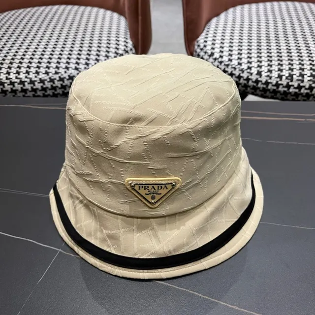 Prada Beige Textured Bucket Hat 3