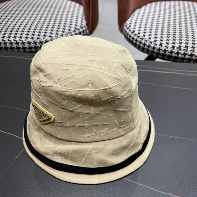 Prada Beige Textured Bucket Hat 4